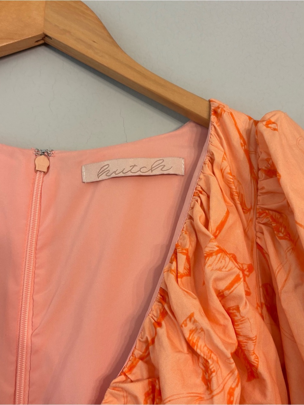 Hutch Peach and Orange Floral Midi Dress - Picture 3 of 8